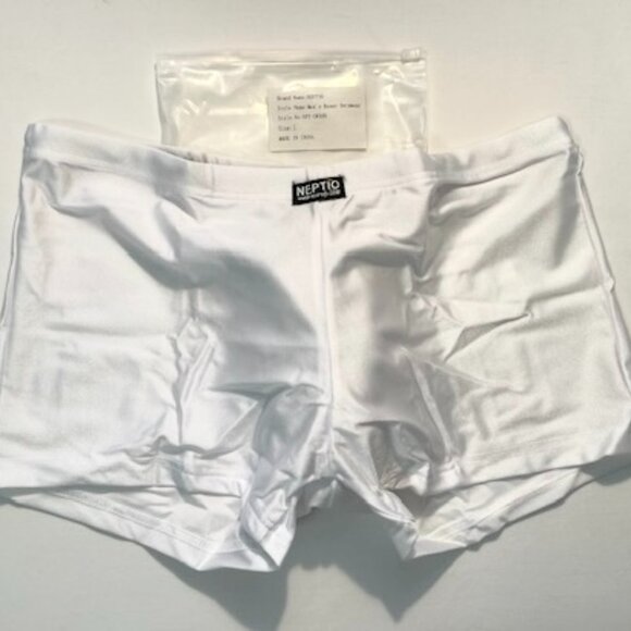Neptio -Size "Large"  Rio Midcut Swim Trunks - White- Square Cut - Picture 1 of 13